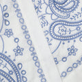 White And Blue Embroidered Linen Skort