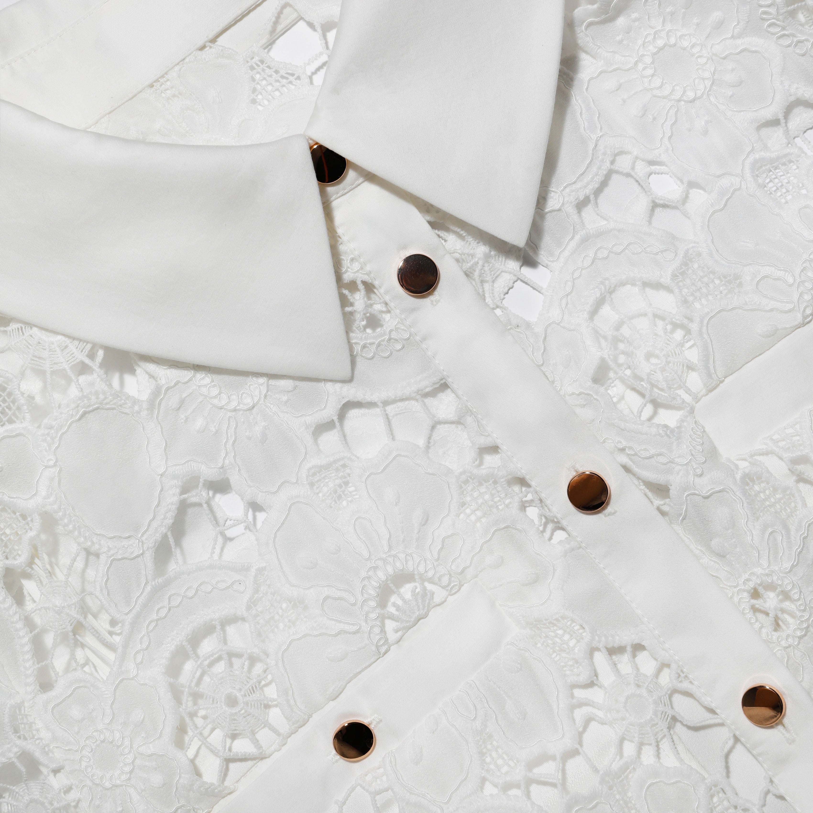 White Lace Collared Maxi Dress