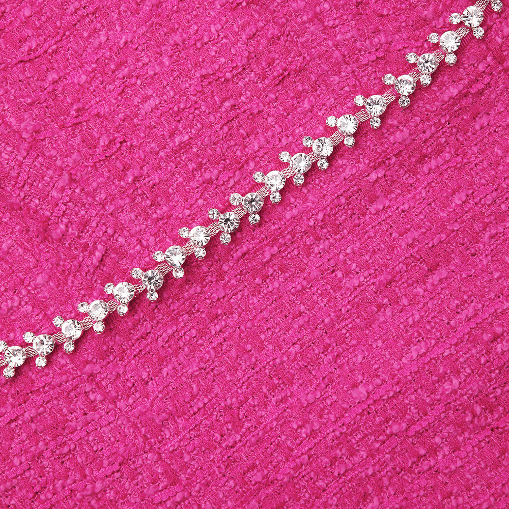 푸시아 부클 미니 드레스