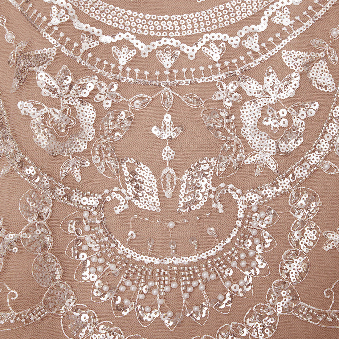 Silver Paisley Sequin Top
