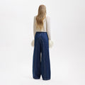 Cream Sequin Pearl Cropped Feather Cardigan