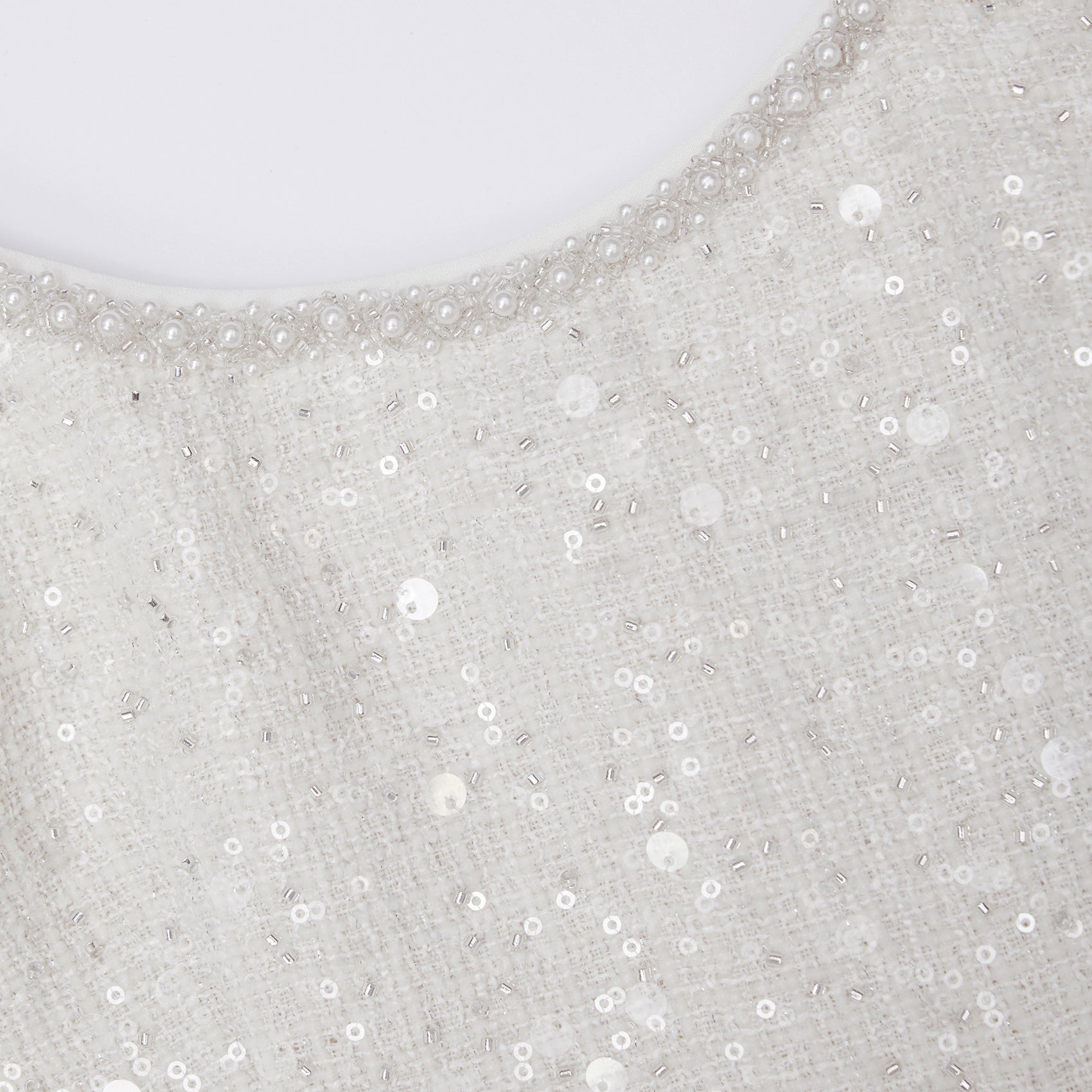 Ivory Sequin Boucle Mini Dress