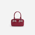 Burgundy Leather Mini Tote Bag