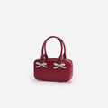 Burgundy Leather Mini Tote Bag