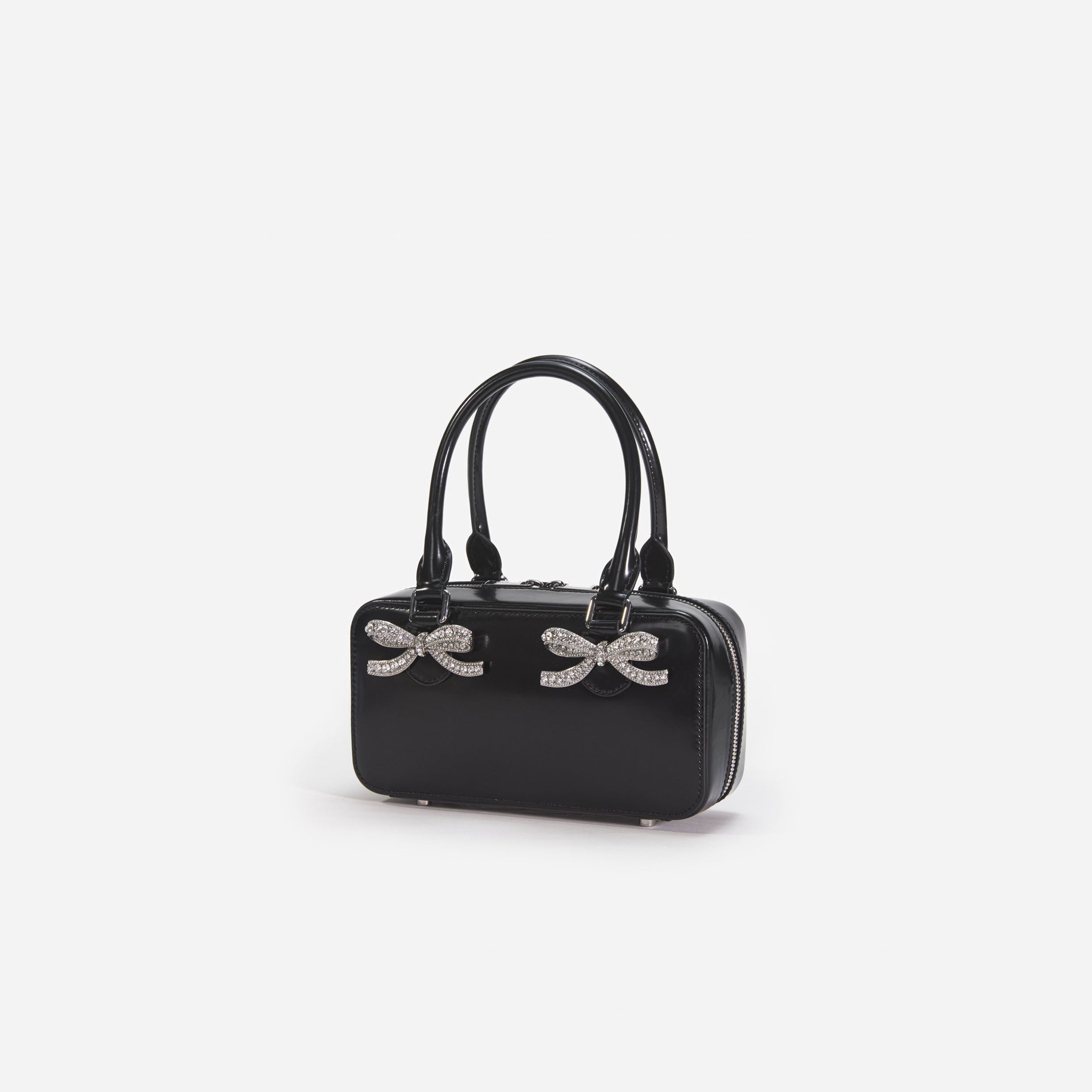 Black Leather Mini Tote Bag