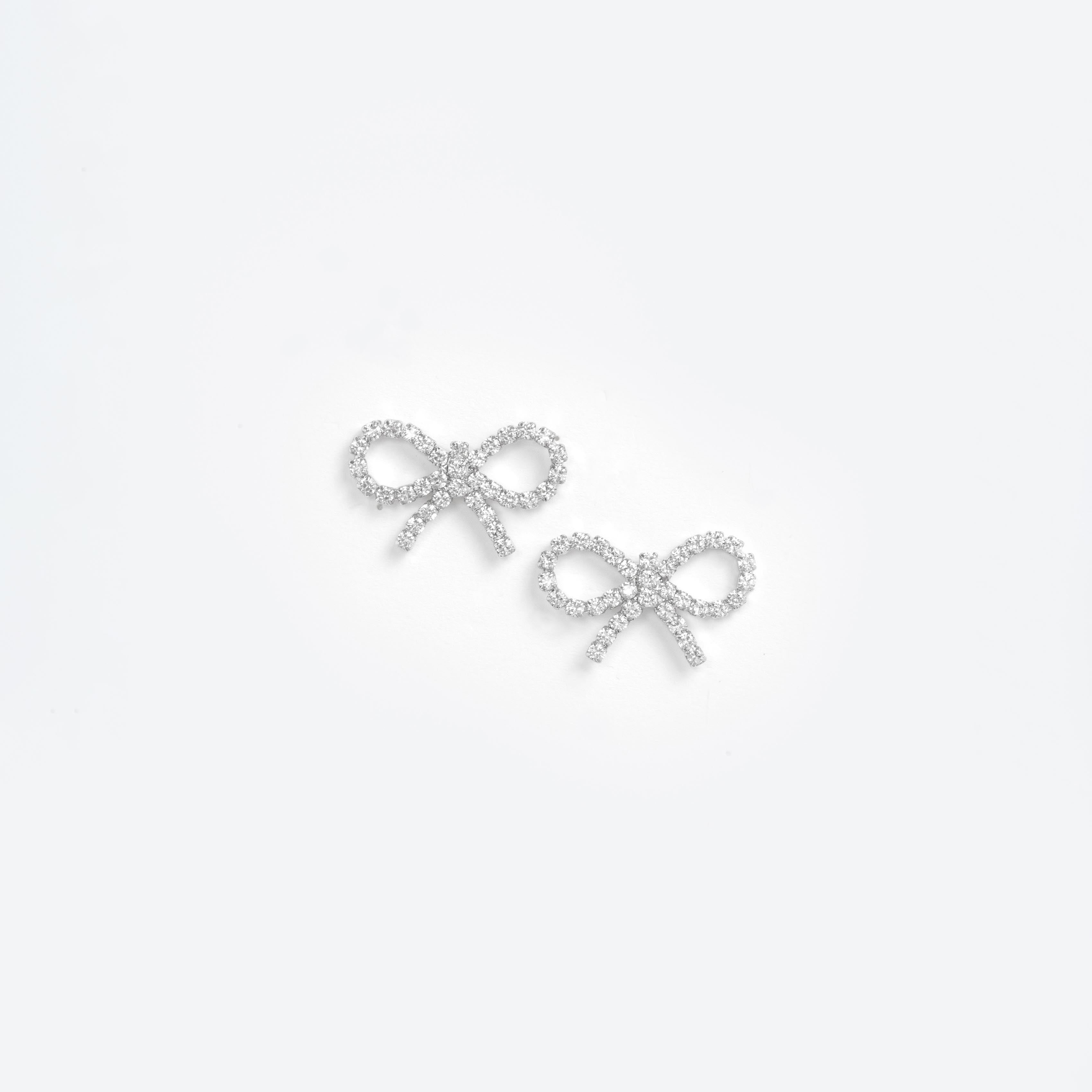 미니 보우 크리스탈 귀걸이