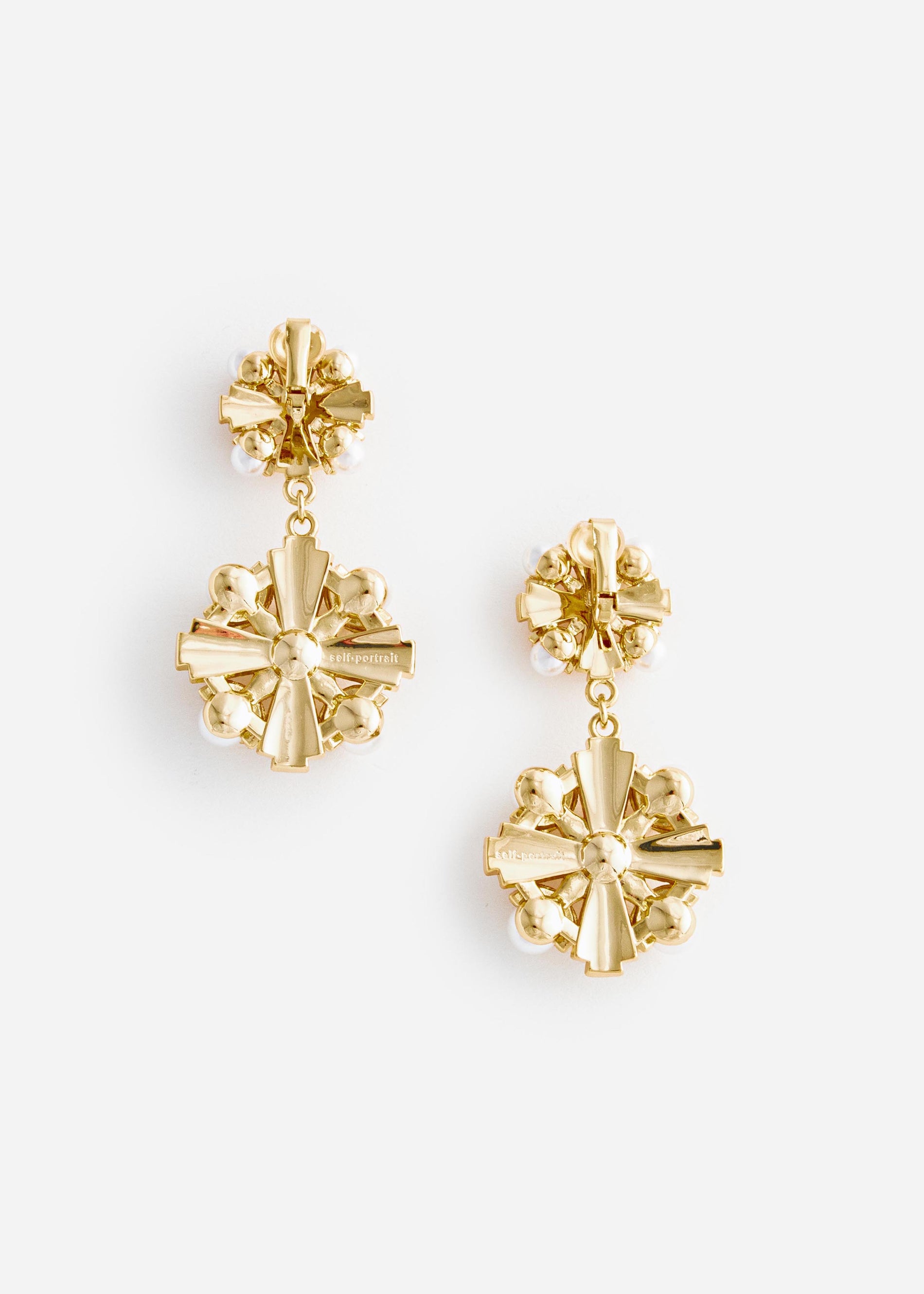 Gold Encrusted Tiered Earrings