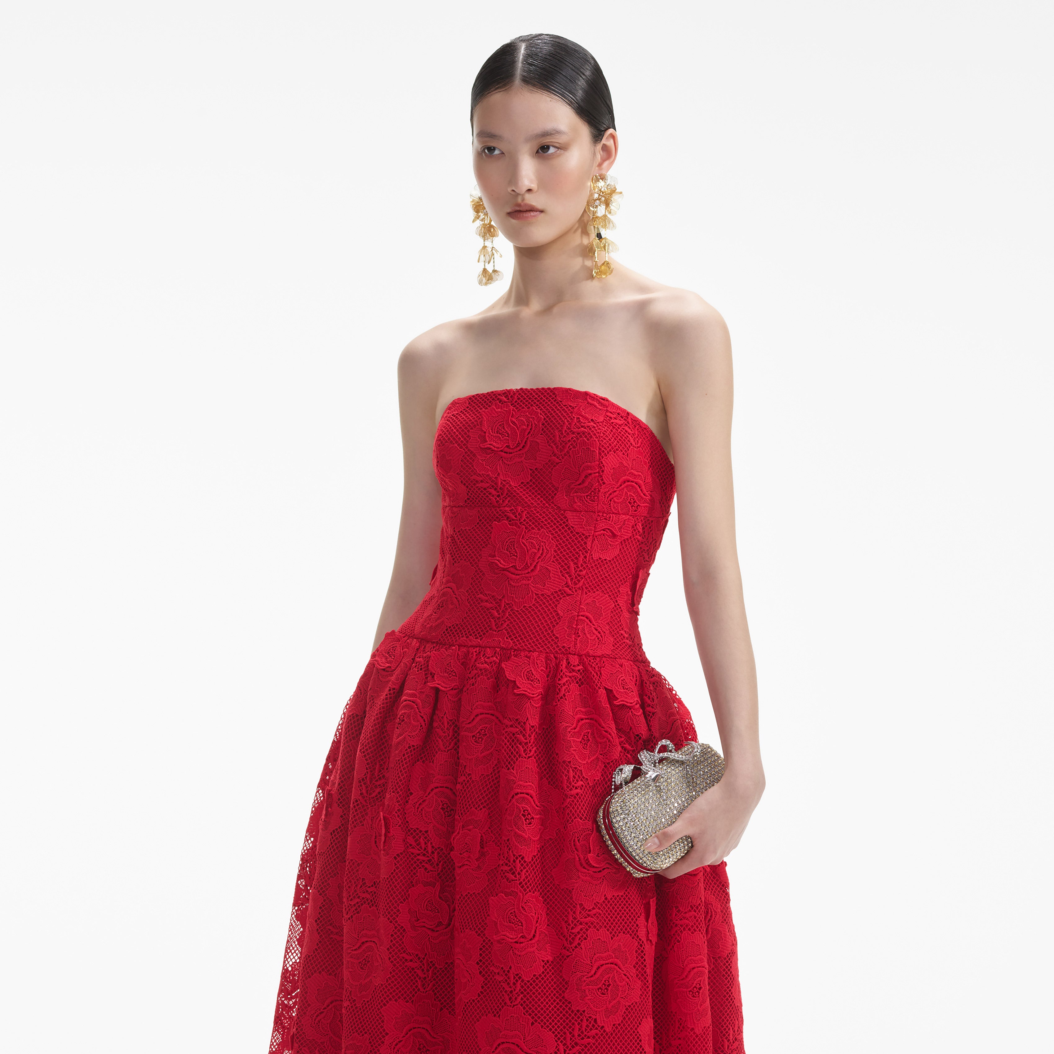 골드 플로럴 귀걸이