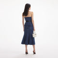 Denim Bandeau Midi Dress