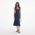 Denim Bandeau Midi Dress