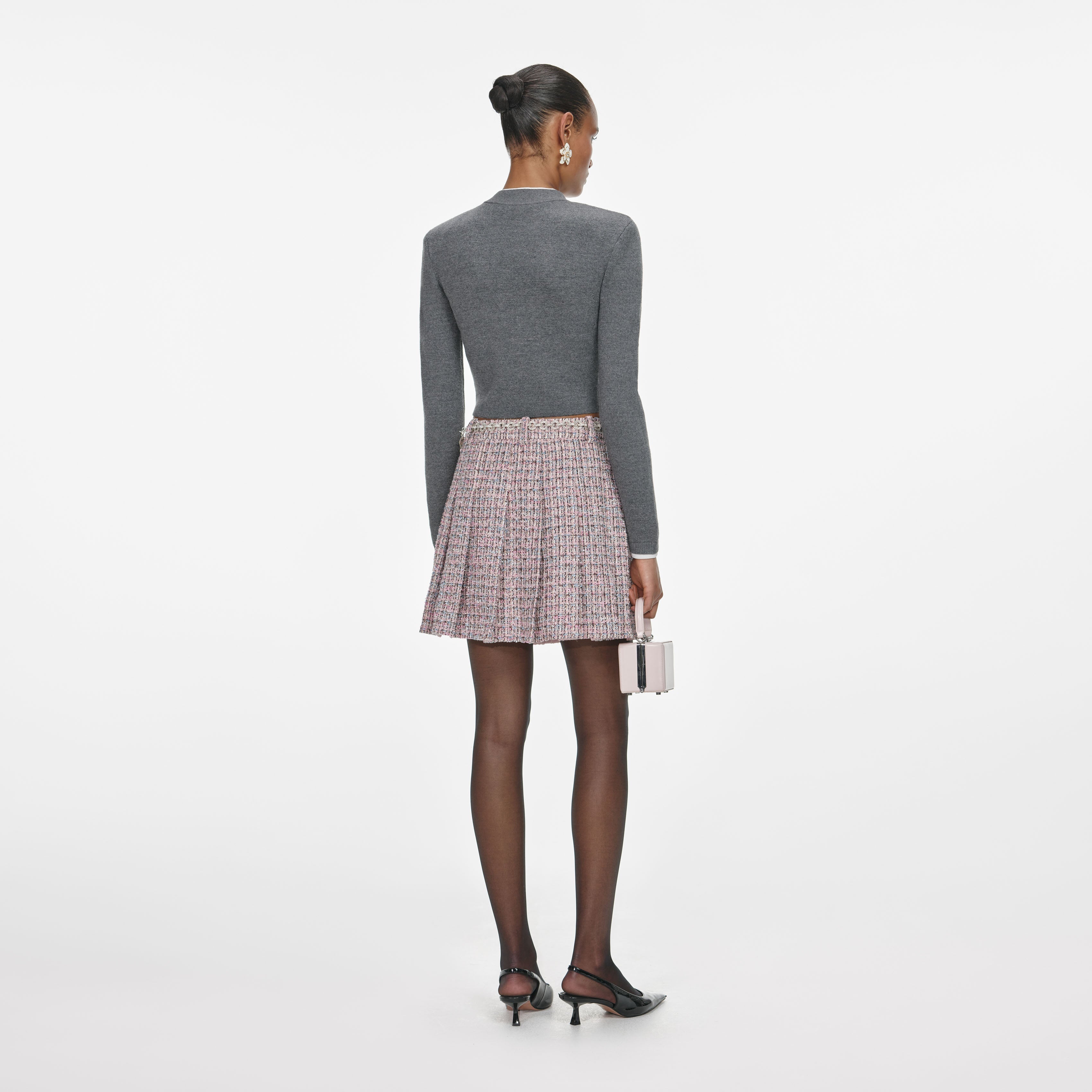 Grey Crochet Flower Cardigan