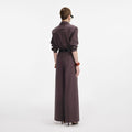 Brown Twill Jumpsuit