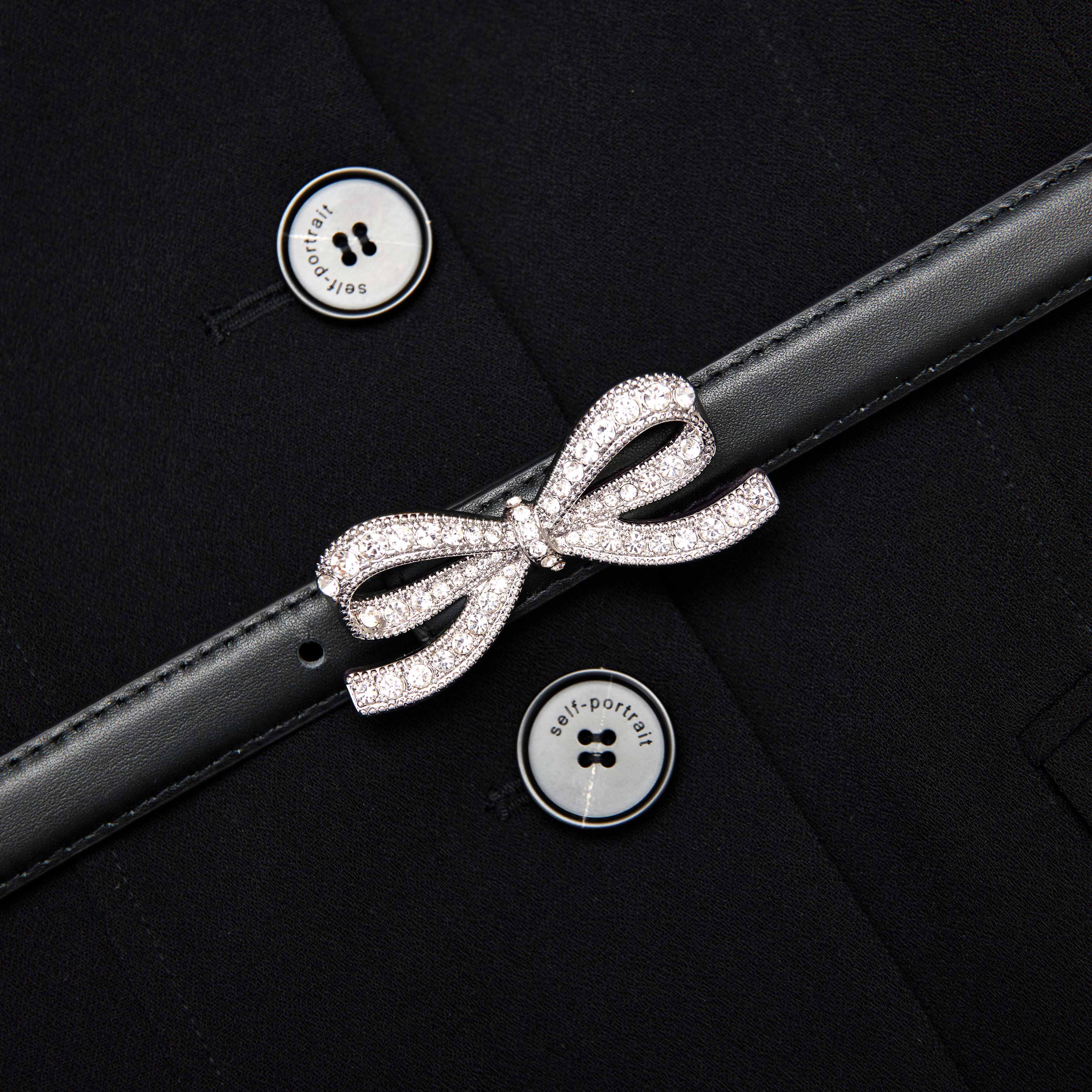 Black Crepe Tailored Top