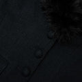 Black Tailored Boucle Fur Jacket