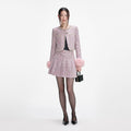 Pink Boucle Fur Cuff Jacket
