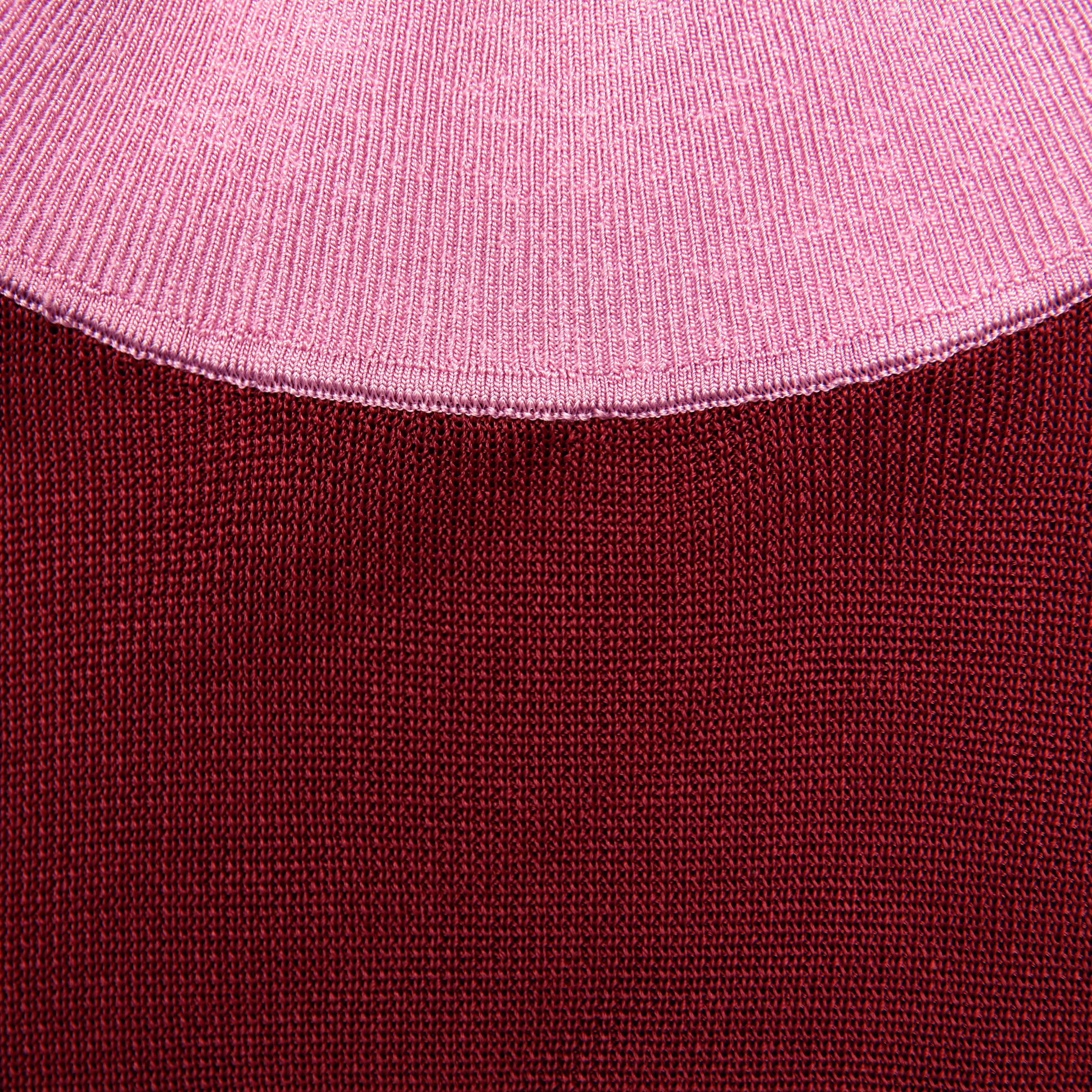 Burgundy Contrast Viscose Knit Top
