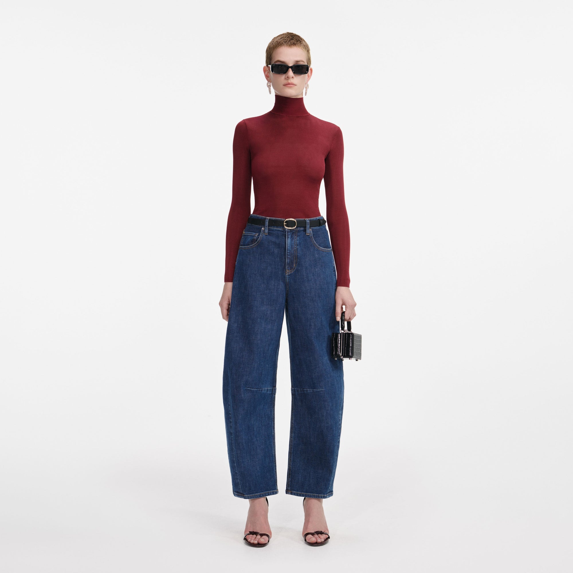 Burgundy Viscose Knit Top