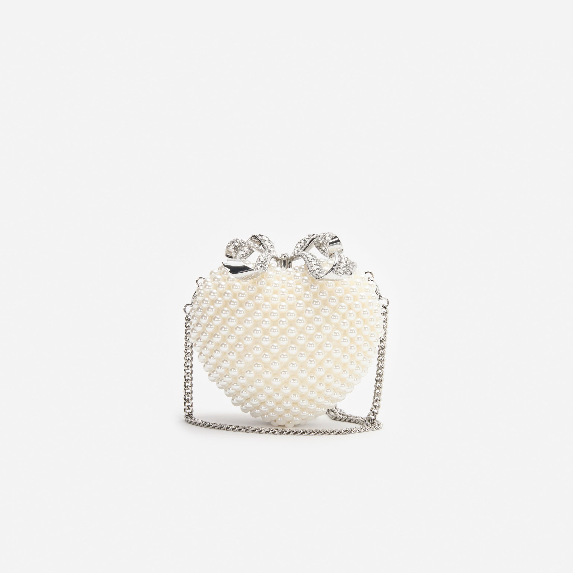 Pearl Heart Clutch Bag