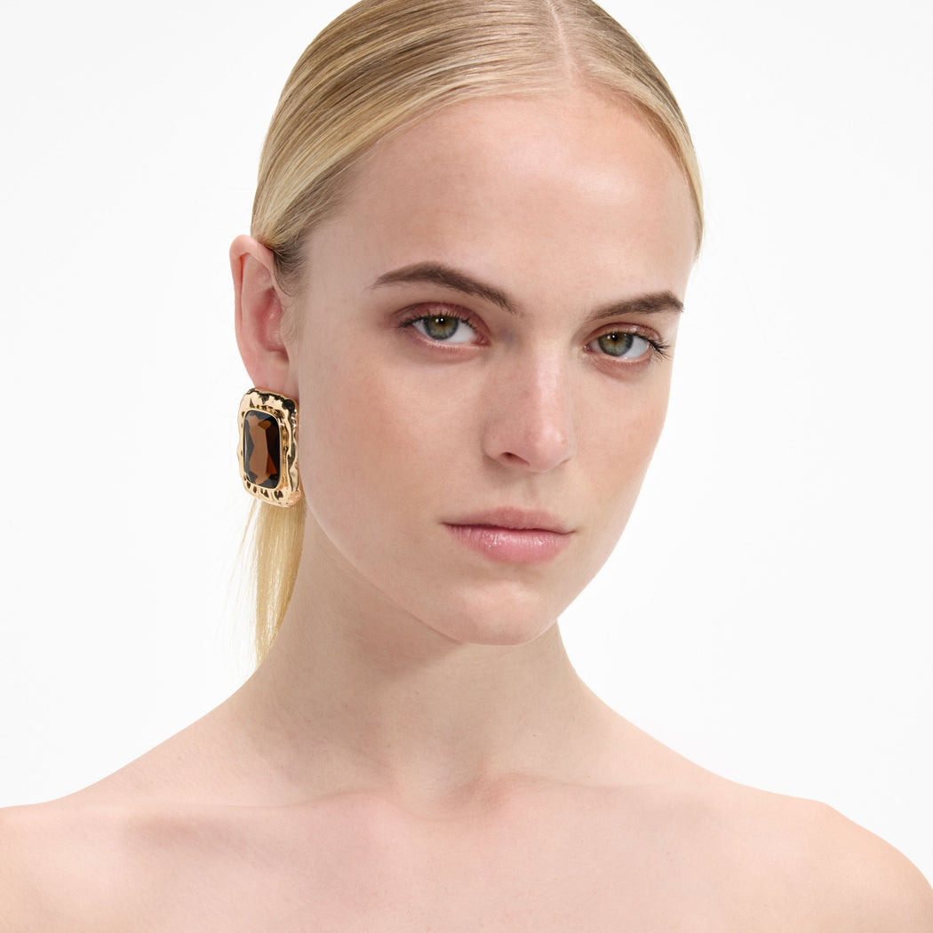 Mottled Gold Amber Earrings