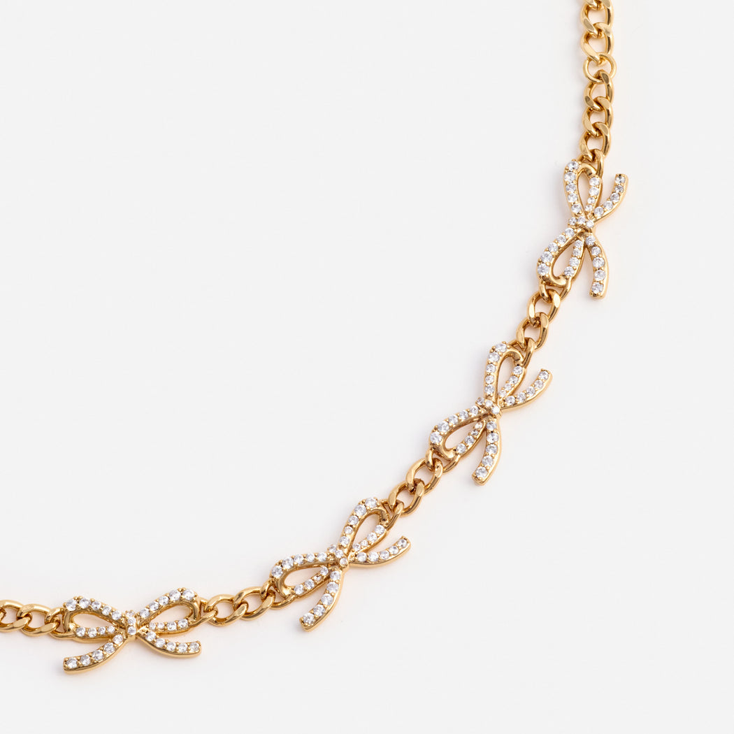 Gold Crystal Bow Bracelet