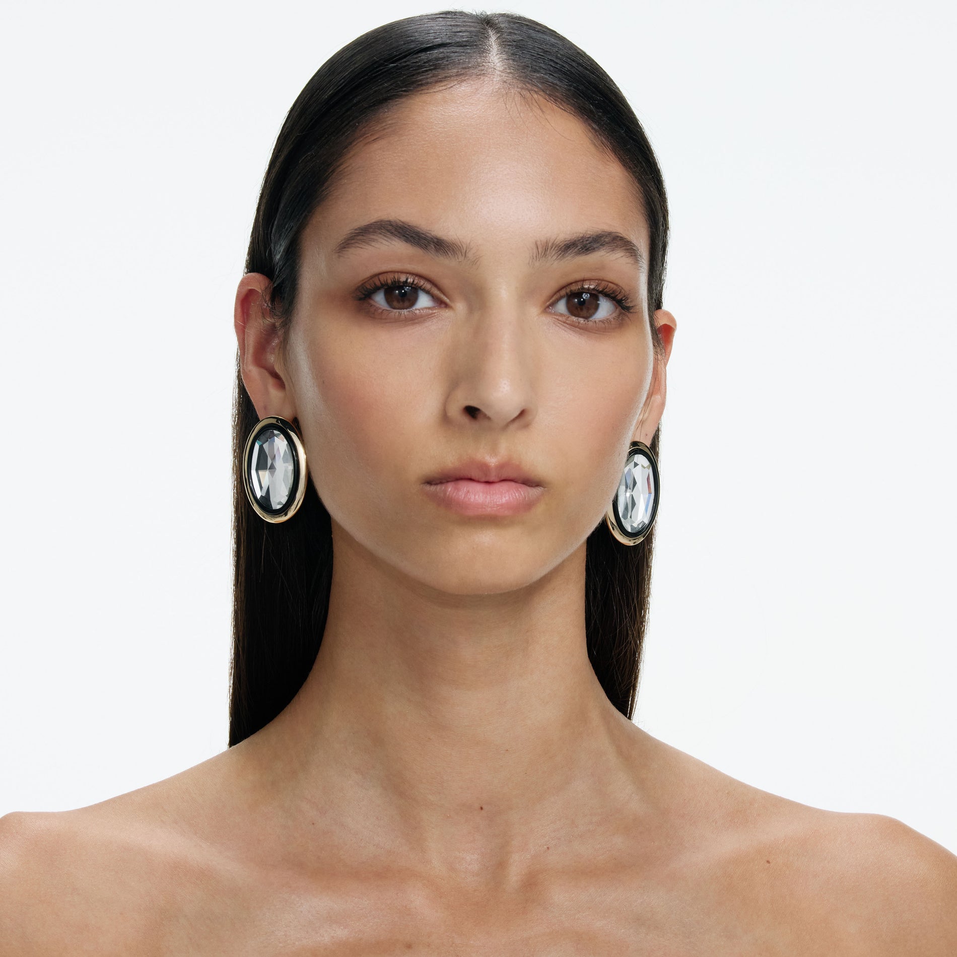 Crystal Oval Earrings