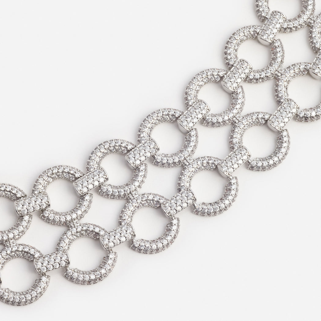 Double Crystal Link Bracelet