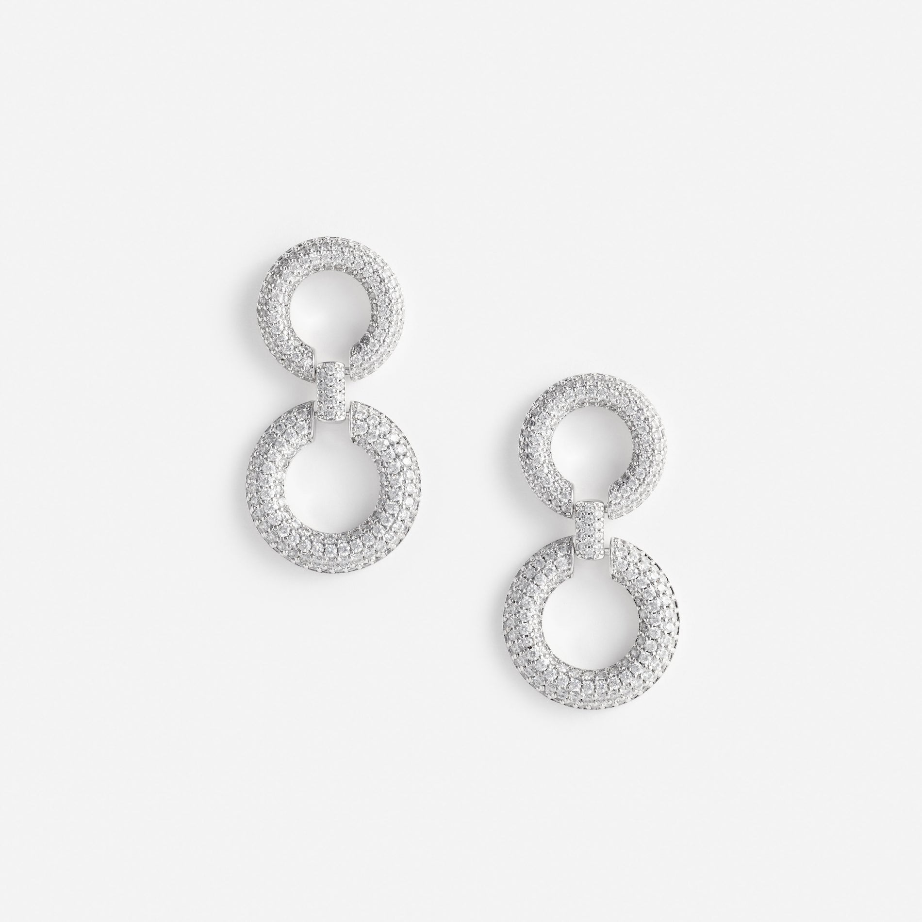 Crystal Link Two Tiered Earrings