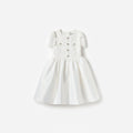 White Lace Taffeta Dress