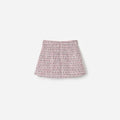 Pink Pleated Boucle Skirt