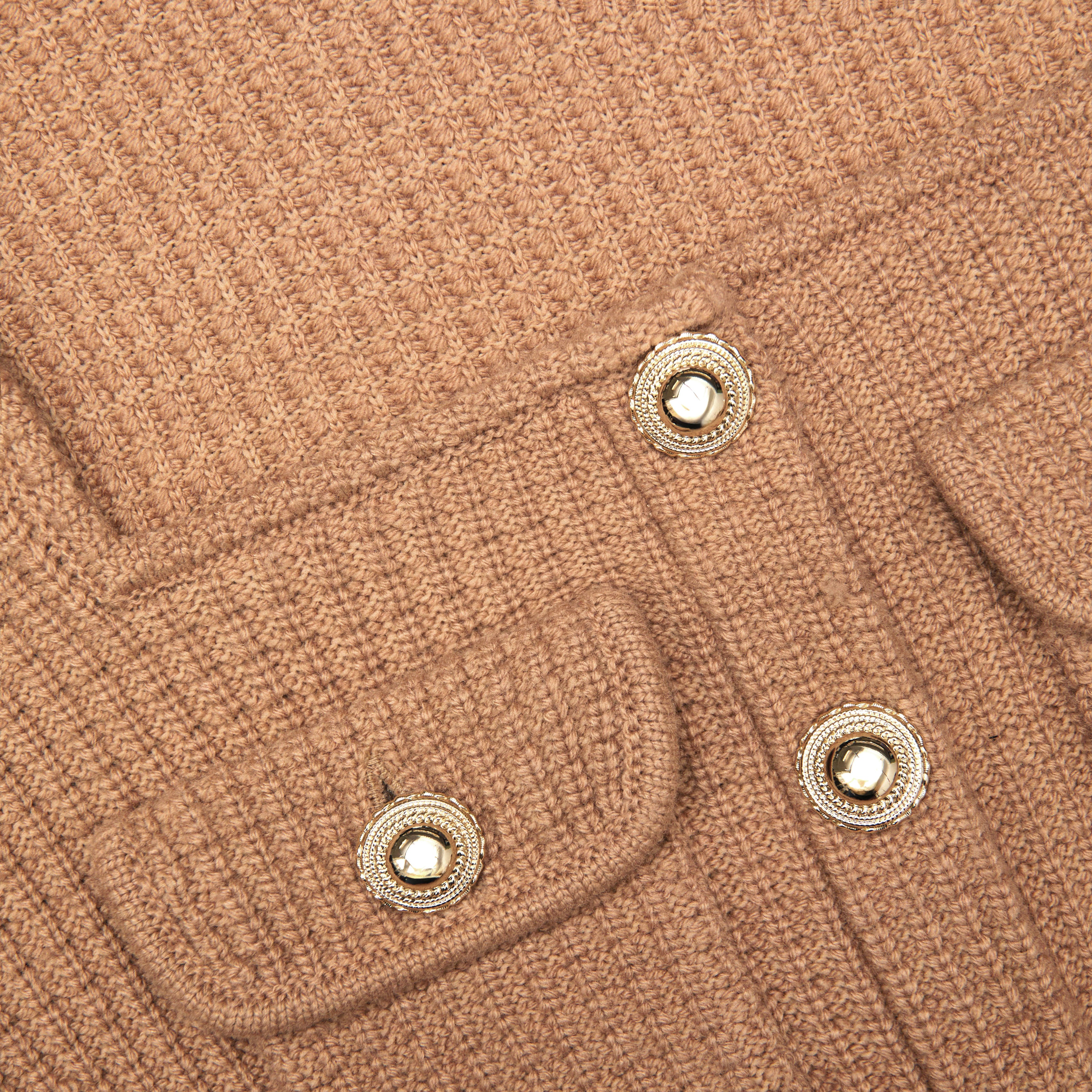 Camel Peplum Knit Midi Dress