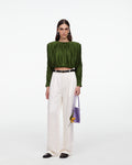 Olive Jersey Gathered Top