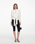 Cream Tie Neck Jersey Top