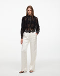 Black Lace High Neck Blouse