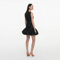 Black Lace Bubble Hem Mini Dress