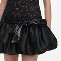Black Lace Bubble Hem Mini Dress