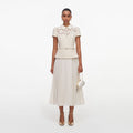 Cream Lace Boucle Midi Dress