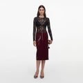 Purple Faux Leather Skirt