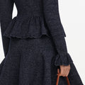 Navy Textured Knit Mini Dress