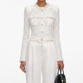 Cream Fringe Knit Cardigan