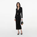 Black Chenille Knit Midi Dress