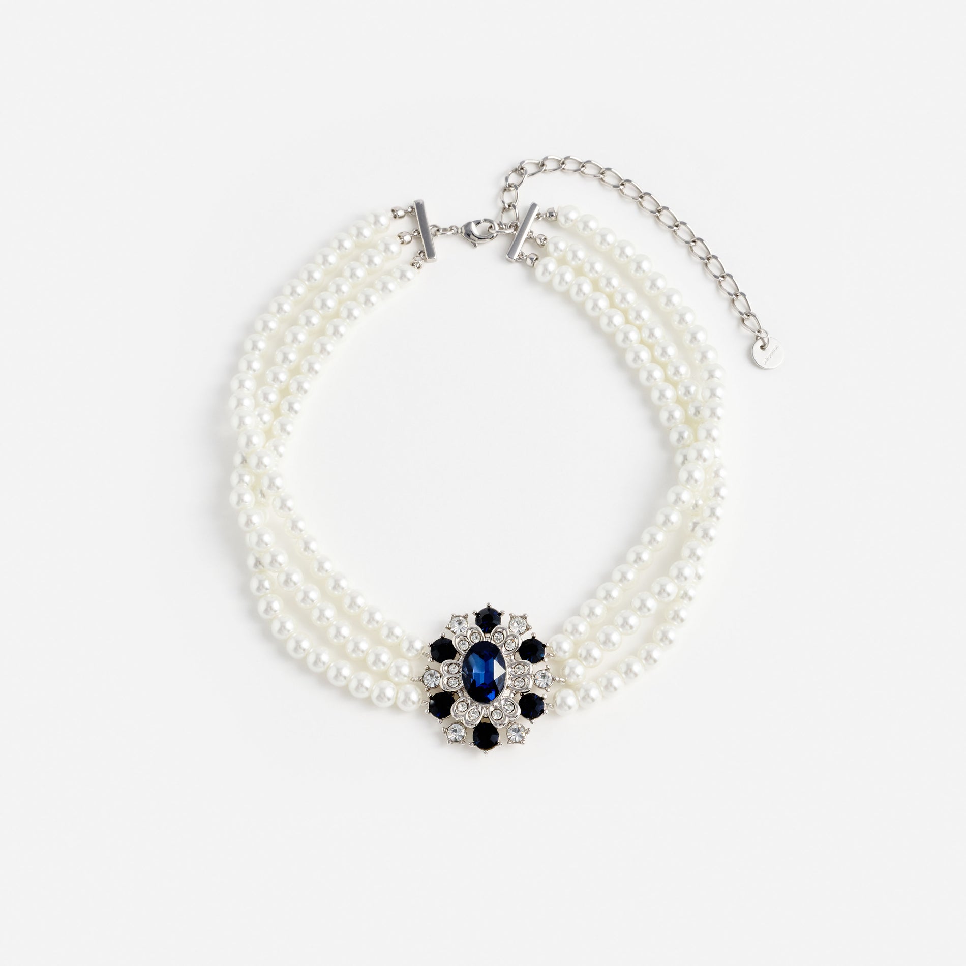 Blue Crystal Pearl Choker