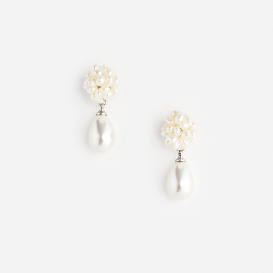 Pearl Cluster Droplet Earring