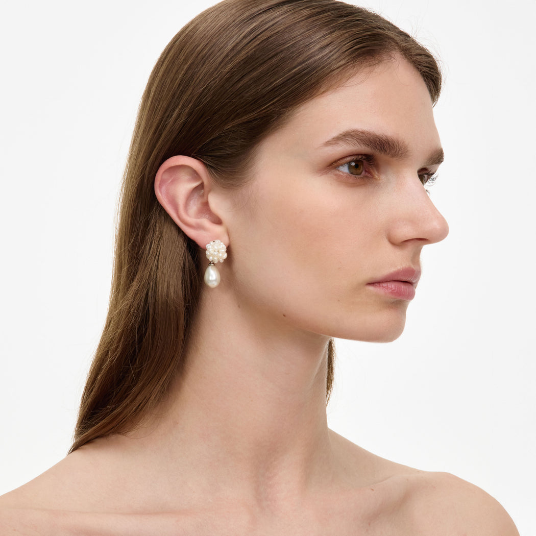 Pearl Cluster Droplet Earring
