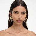 Mottled Gold Brown Enamel Earring
