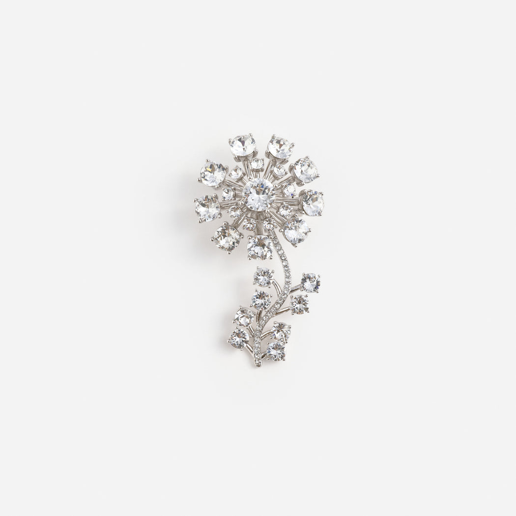 Crystal Flower Brooch
