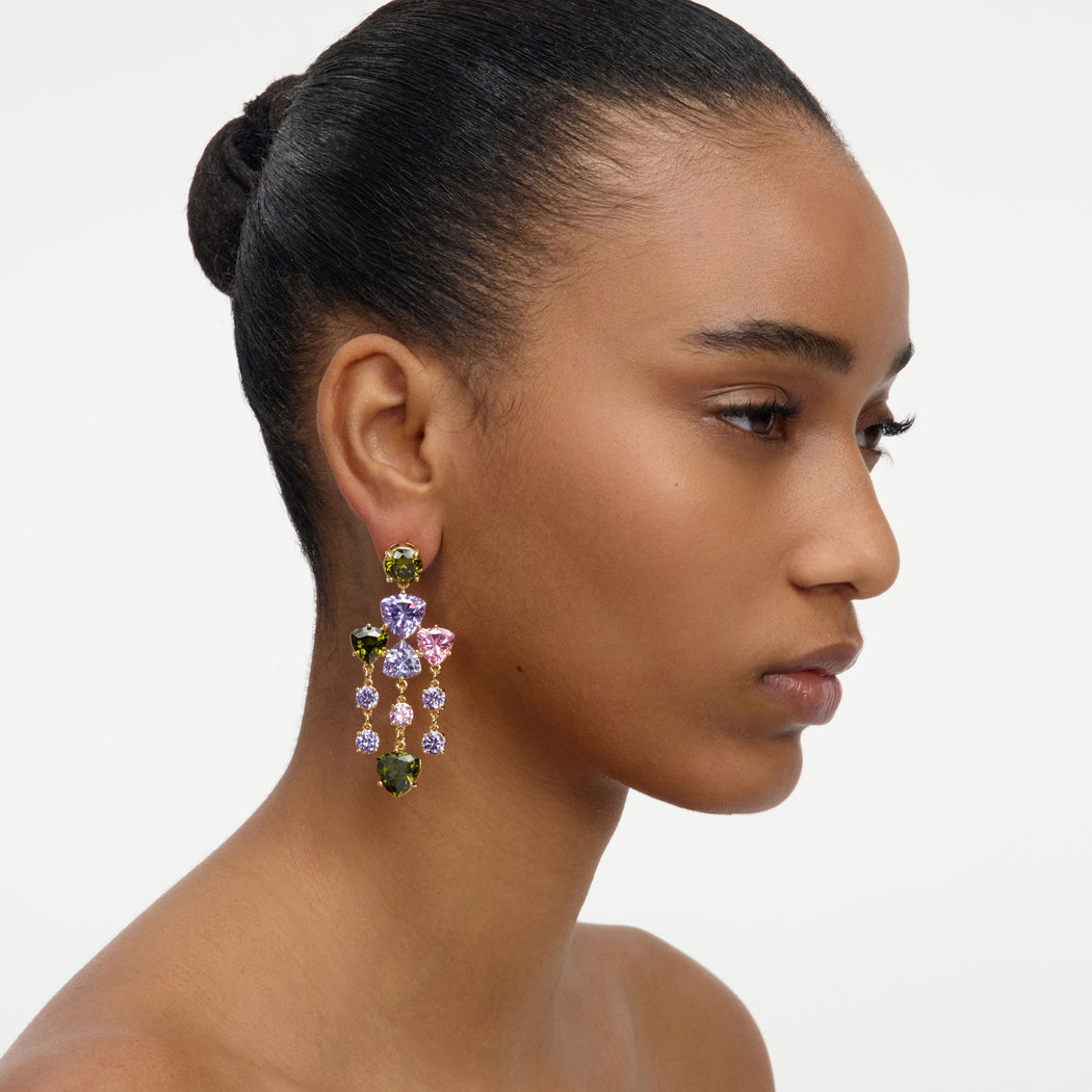 Multi Crystal Droplet Earring