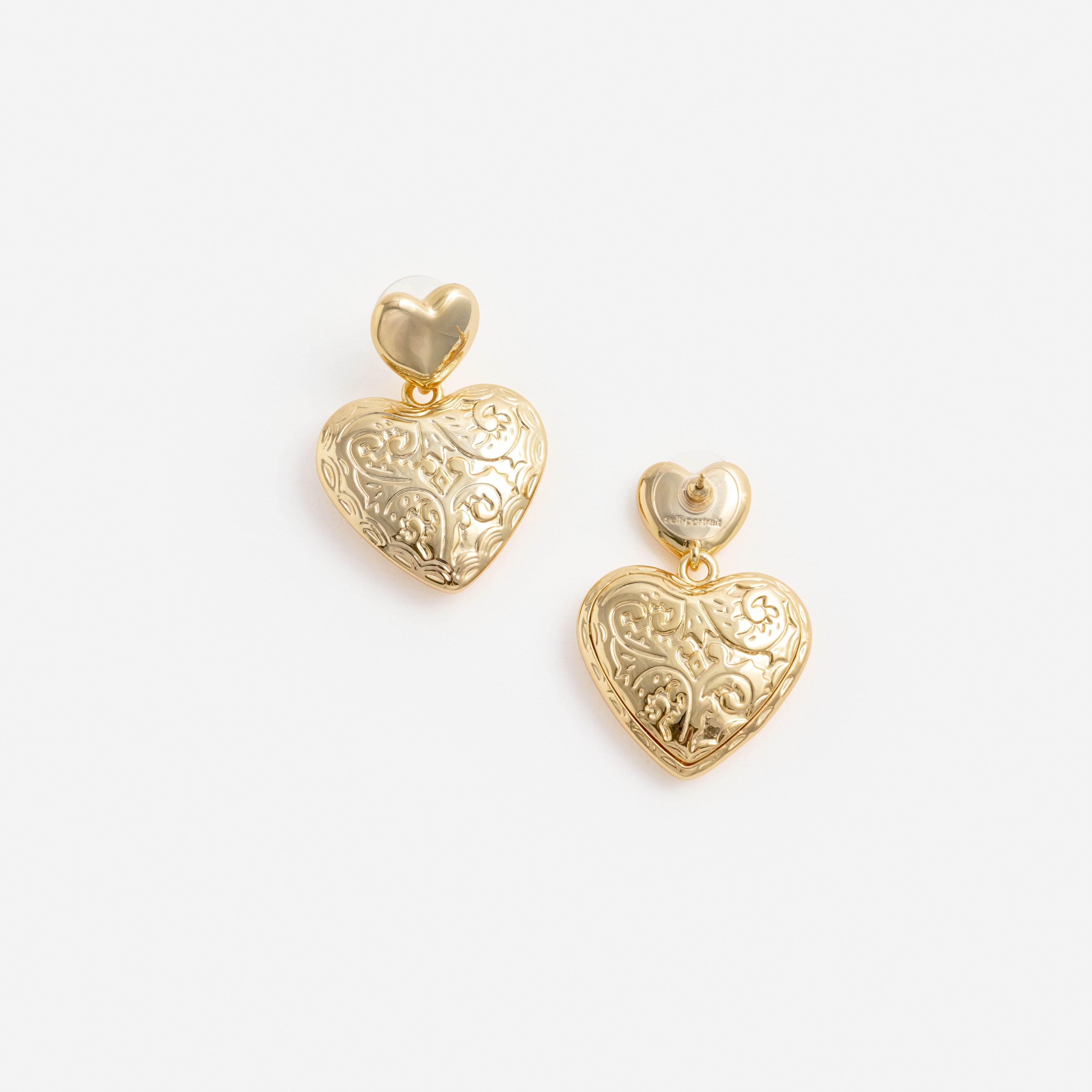 Gold Double Heart Earring