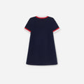 Navy Wool Frill Knit Dress