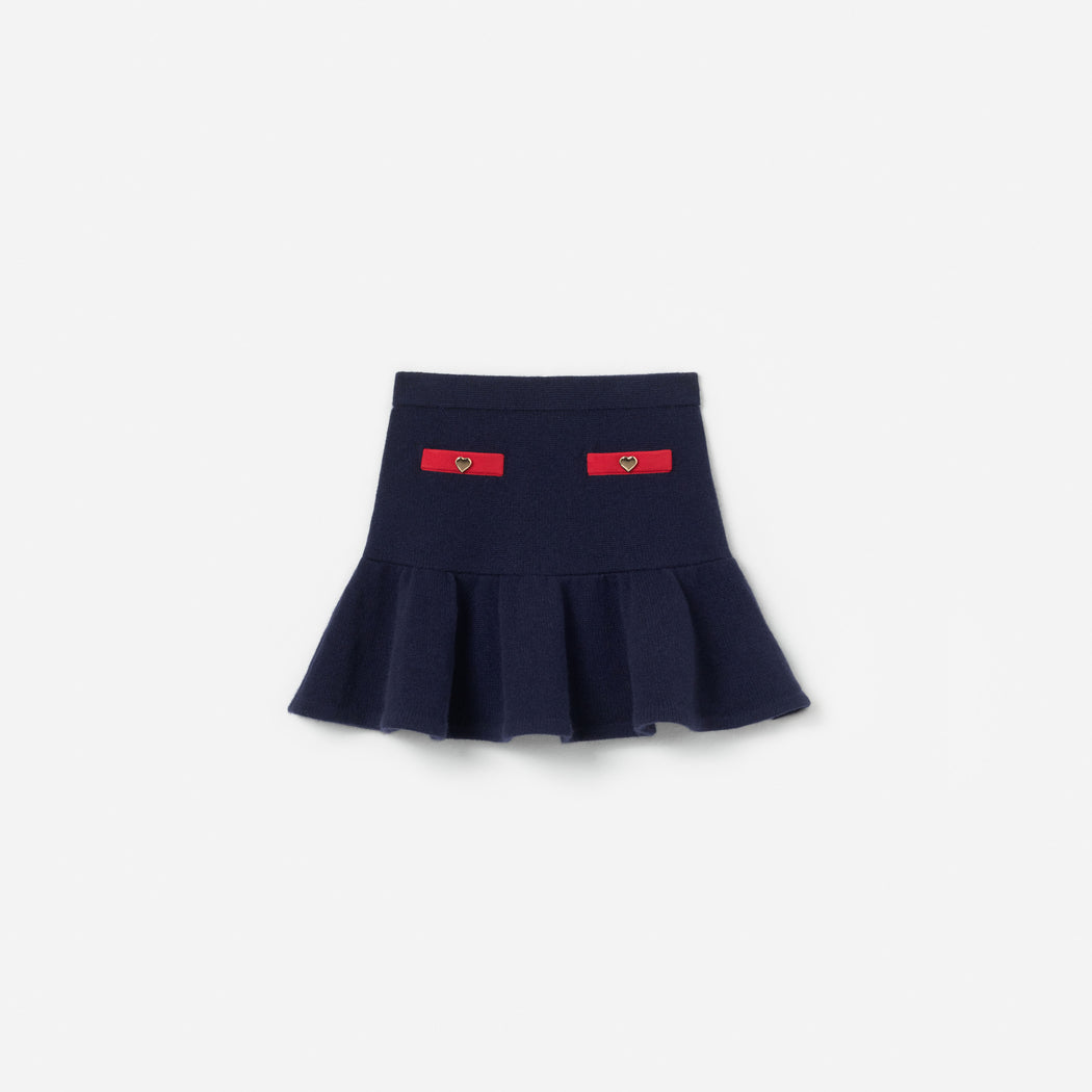 Navy Wool Knit Skirt