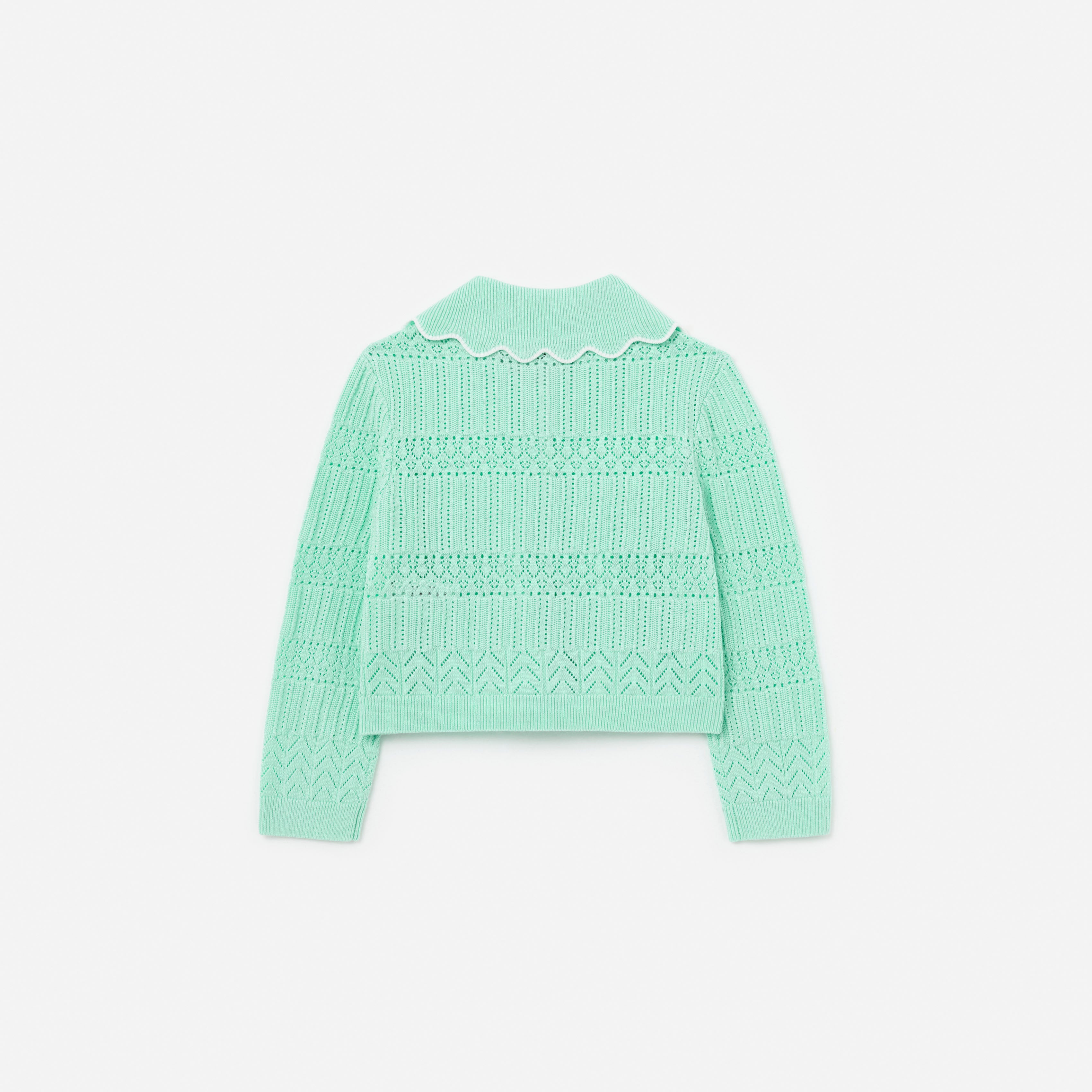 Mint Pointelle Knit Cardigan